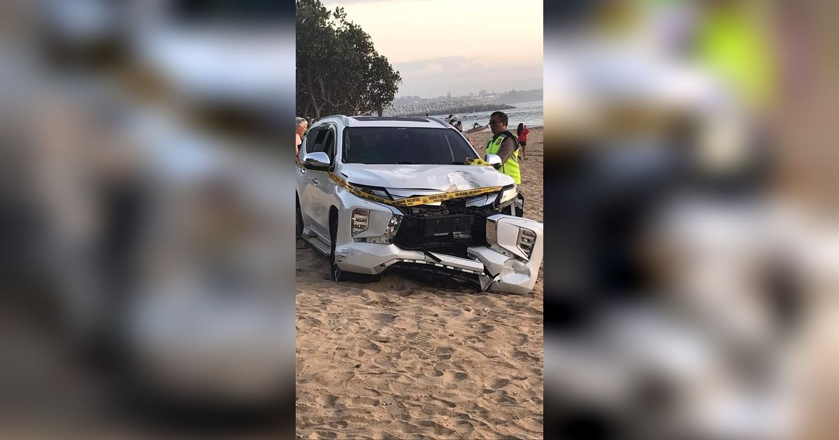 Tabrak Lari dan Sebabkan Satu Orang Tewas, Bule Mabuk Tinggalkan Mobil Pajero di Pantai Sanur