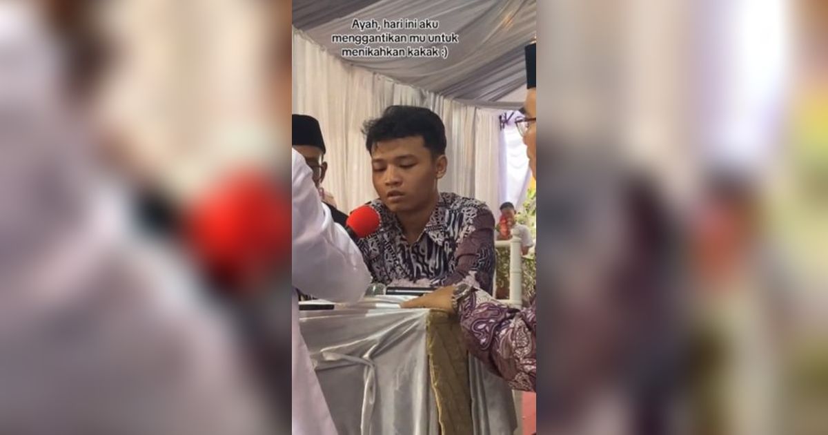 Menangis saat Ucapkan Ijab Kabul, Ini Momen Haru Adik Gantikan Ayah jadi Wali Nikah Sang Kakak