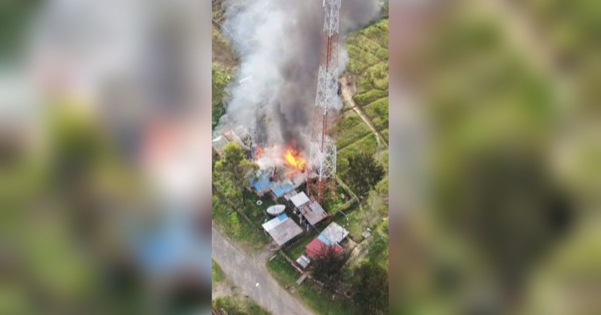 Berulah Lagi jelang HUT RI, KKB Bakar Tower Telkomsel dan Rumah Warga di Puncak Papua