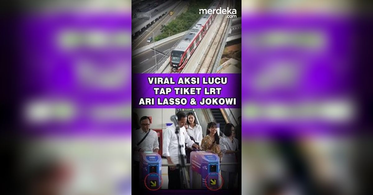 Viral Aksi Lucu Tap Tiket LRT Ari Lasso dan Jokowi