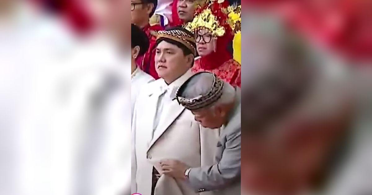 Aksi Jahil Menteri Basuki di Upacara HUT RI, Sibak Baju Erick Thohir hingga Bergaya jadi Drummer