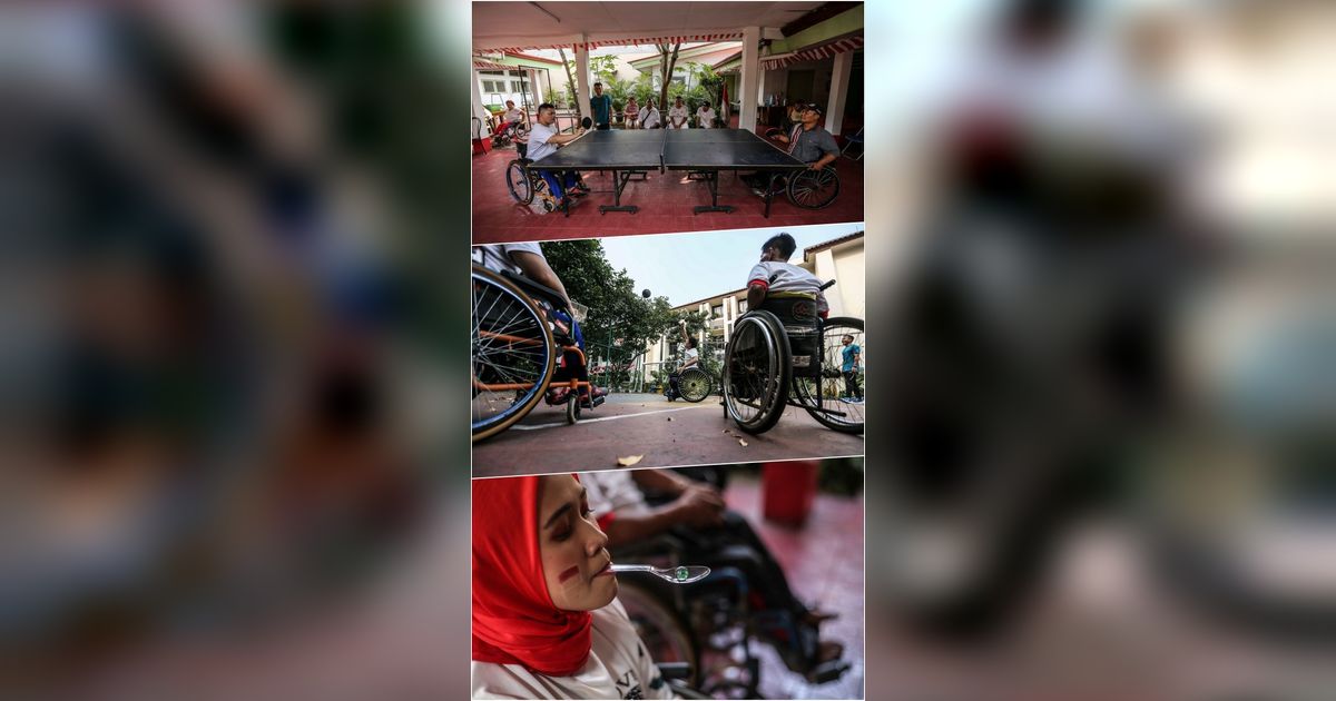 FOTO: Semangat Penyandang Disabilitas Rayakan HUT Ke-78 RI dengan Unjuk Kebolehan Berlomba Main Basket, Tenis Meja hingga Balap Kelereng