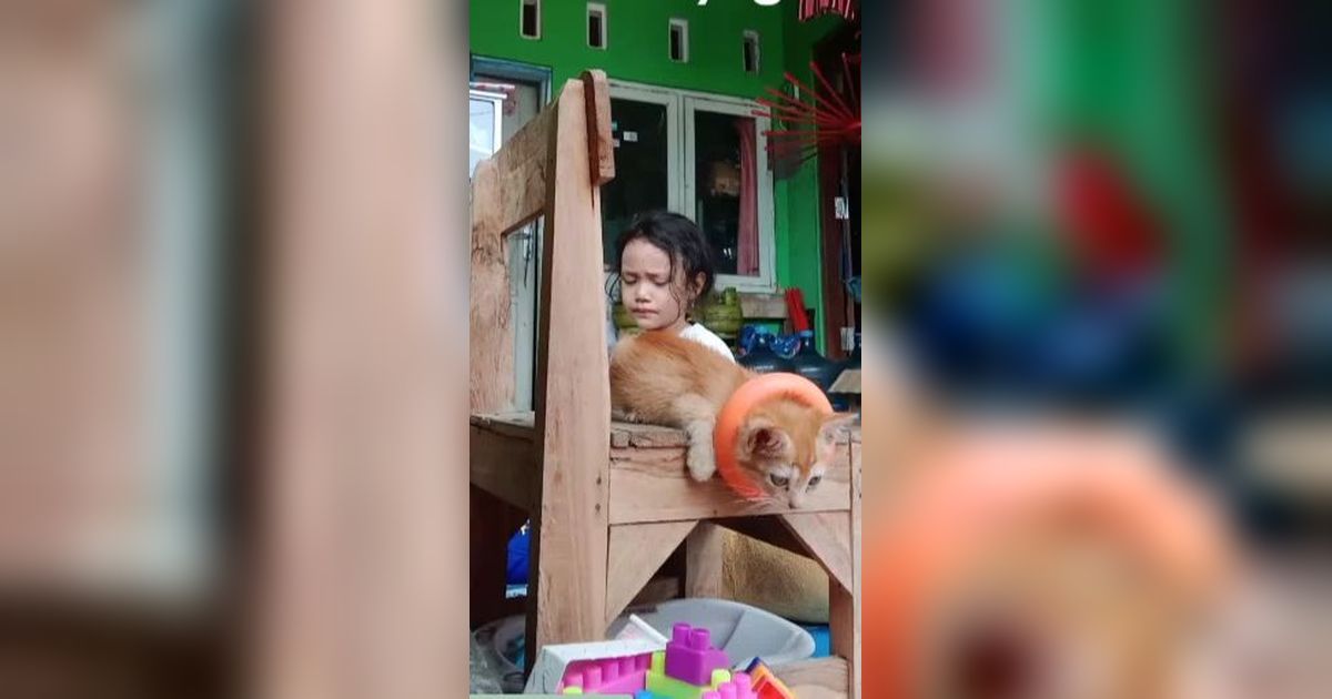 Ibunya Menyelamatkan Kucing, Reaksi Bocah Ini Curi Perhatian