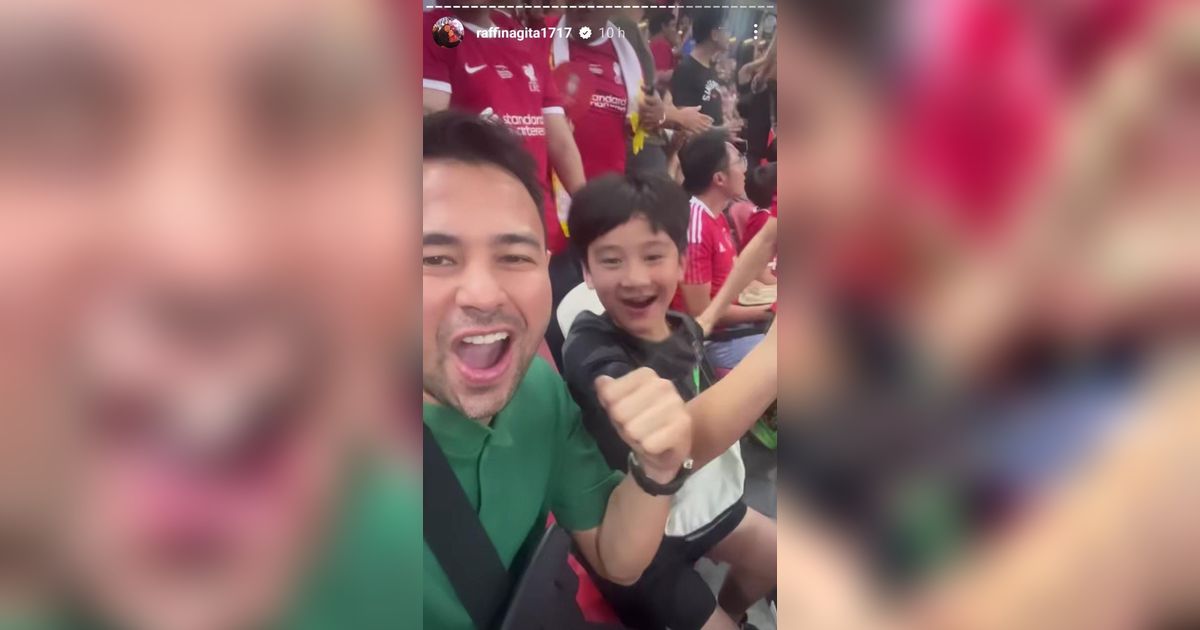 Tepati Janji, Raffi Ahmad Ajak Rafathar Nonton Pertandingan Liverpool Secara Langsung di Singapura