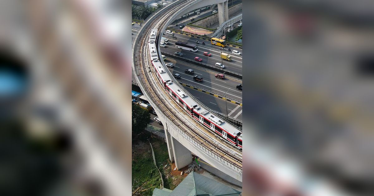 FOTO: Melihat Detail Jembatan Lengkung LRT Jabodebek di Kawasan Kuningan yang Dianggap Salah Desain