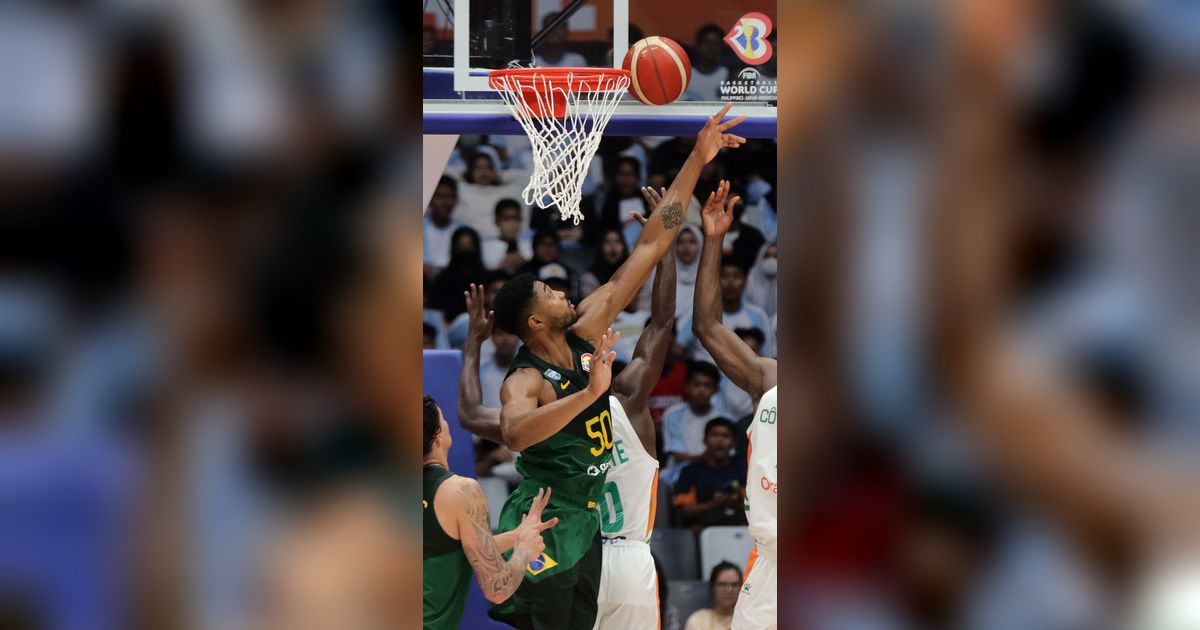 FOTO: Hajar Pantai Gading, Brasil Melangkah ke Putaran Dua Piala Dunia FIBA 2023