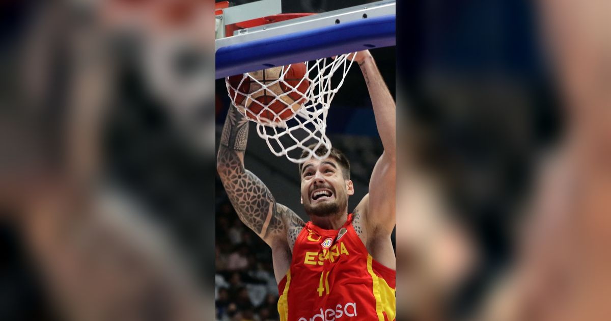 FOTO: Kandaskan Iran, Timnas Spanyol Juara Grup G Piala Dunia Basket FIBA 2023