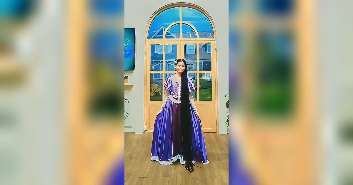 Potret Gadis Cantik yang Dijuluki `Rapunzel Lokal`, Tak Potong Rambut Dari Bayi
