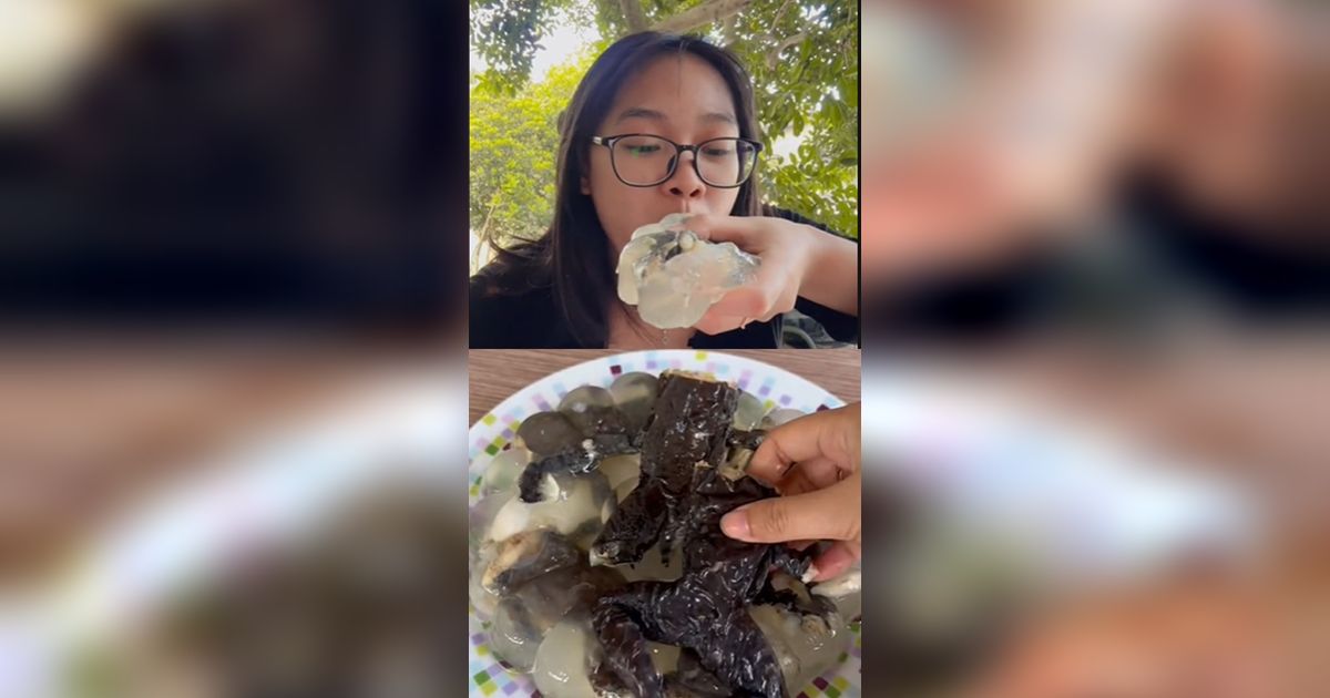 Bukan Dicampur Buah, Aksi Wanita Buat Puding Kodok Ini Bikin Netizen Heran