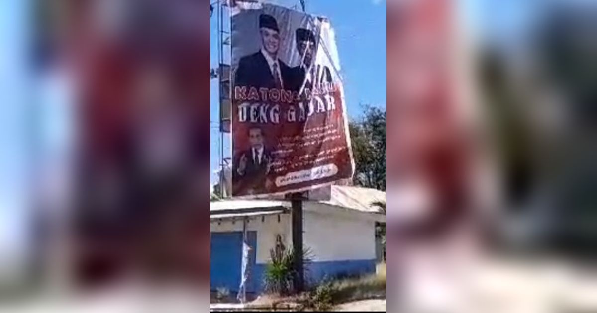 Pasang Tanpa Izin, Baliho Ganjar Pranowo di Kupang Dicopot Pemilik Lahan