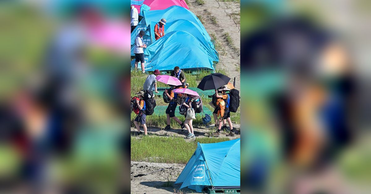 FOTO: Terancam Topan Khanun, Puluhan Ribu Peserta Jambore Pramuka Sedunia di Korsel Dievakuasi