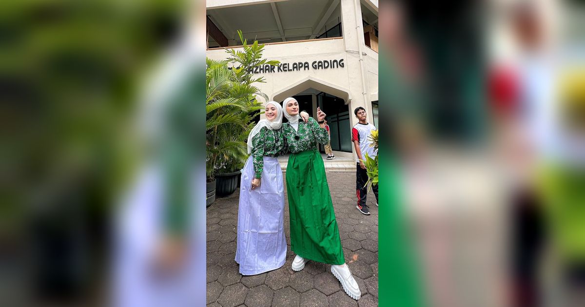 Sambil Lari-Lari, Nagita Slavina dan Putri Zulhas Berseragam SMP Nostalgia ke Sekolah, Netizen: Mama Gigi Awet Muda Masih Cocok