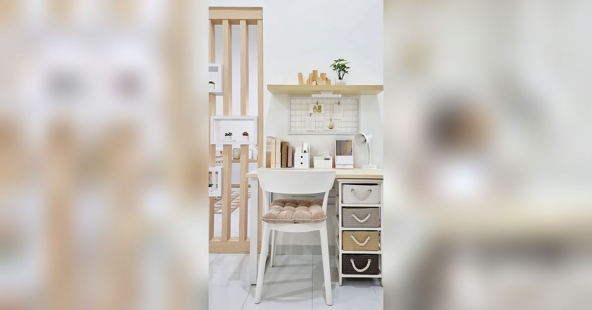 Dekorasi Neutral Color Buat Sudut Belajar Anak