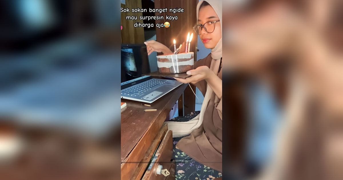 Nyesek! Gadis Ini Tengah Malam Beri Kejutan Ultah Lewat Video Call, Respons Kekasihnya Cuek Tanpa Terima Kasih