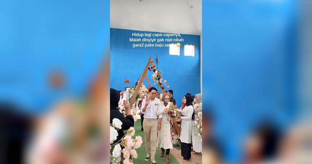 Pernikahan Viral, Pasangan Ini Dibilang Gak Niat Nikah karena Bajunya Terlalu Santai