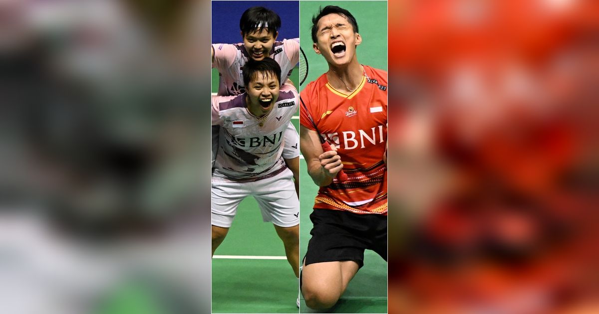 FOTO: Momen Selebrasi Kemenangan Apriyani-Siti Fadia dan Jonatan Christie Pecah Usai Raih Podium Tertinggi di Hong Kong Open 2023