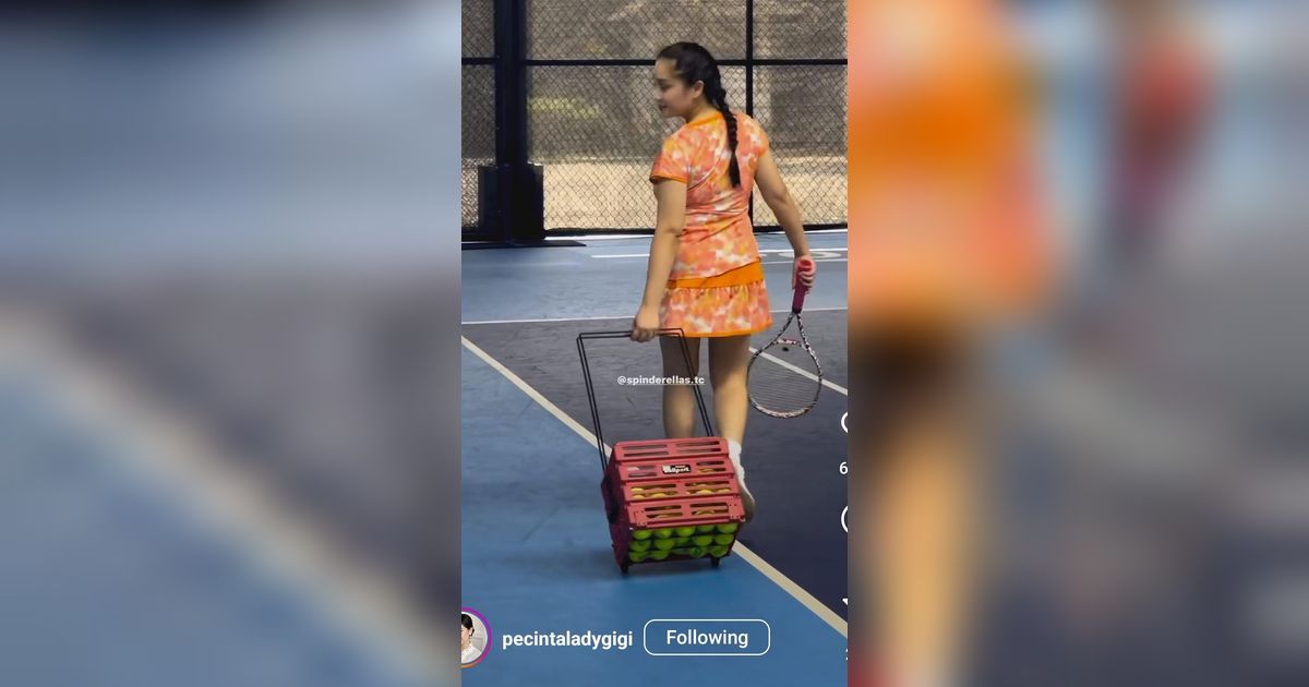 Aksi Nagita Slavina Bergaya Bak Ball Boy di Lapangan Tenis, Netizen 'Seger Banget Kayak Jeruk Mandarin'