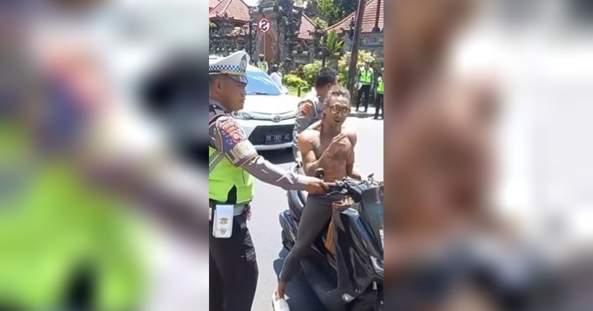 Tak Pakai Helm Pemotor Bule di Bali Debat Sengit Polisi, Singgung soal Uang & Tak Terima Pemotor Lokal Tak Disetop