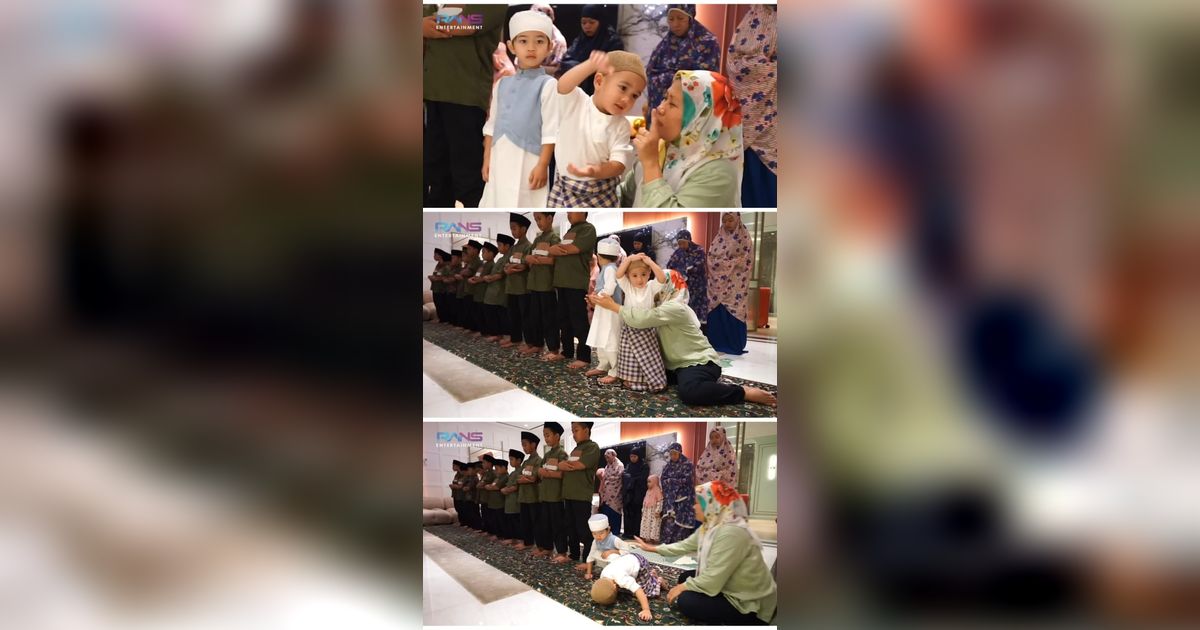 Tingkah Gemas Rayyanza saat Salat Berjamaah, Sujud Sendiri Berkali-kali Sampai Joget Baby Shark