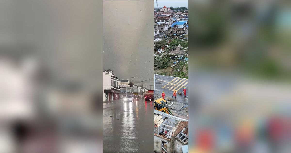 FOTO: Porak-Poranda China Usai Terjangan Tornado Singkat Mematikan, 10 Orang Tewas di Jiangsu