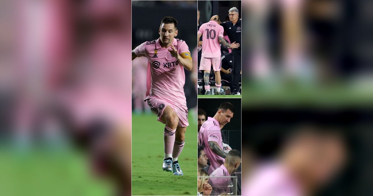 FOTO: Momen Lionel Messi Sebelum dan Sesudah Meninggalkan Lapangan Karena Cedera saat Inter Miami Vs Toronto FC