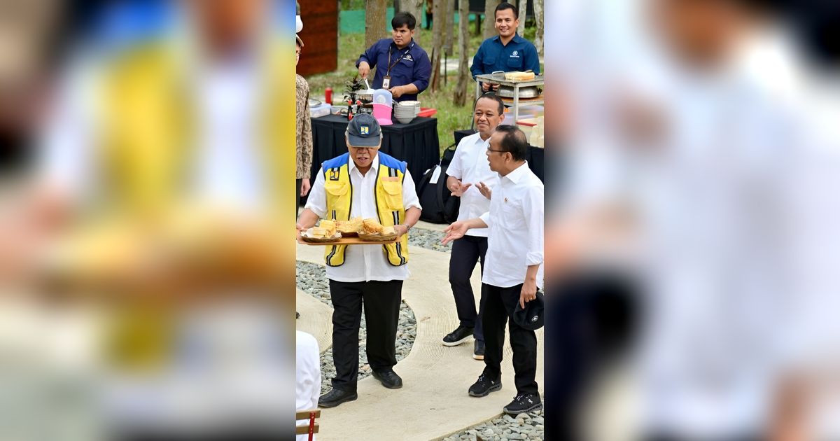 Aksi Menteri PUPR Basuki Hadimuljono Jadi Pramusaji Bawakan Sarapan ke Jokowi dan Para Menteri yang Bermalam di IKN