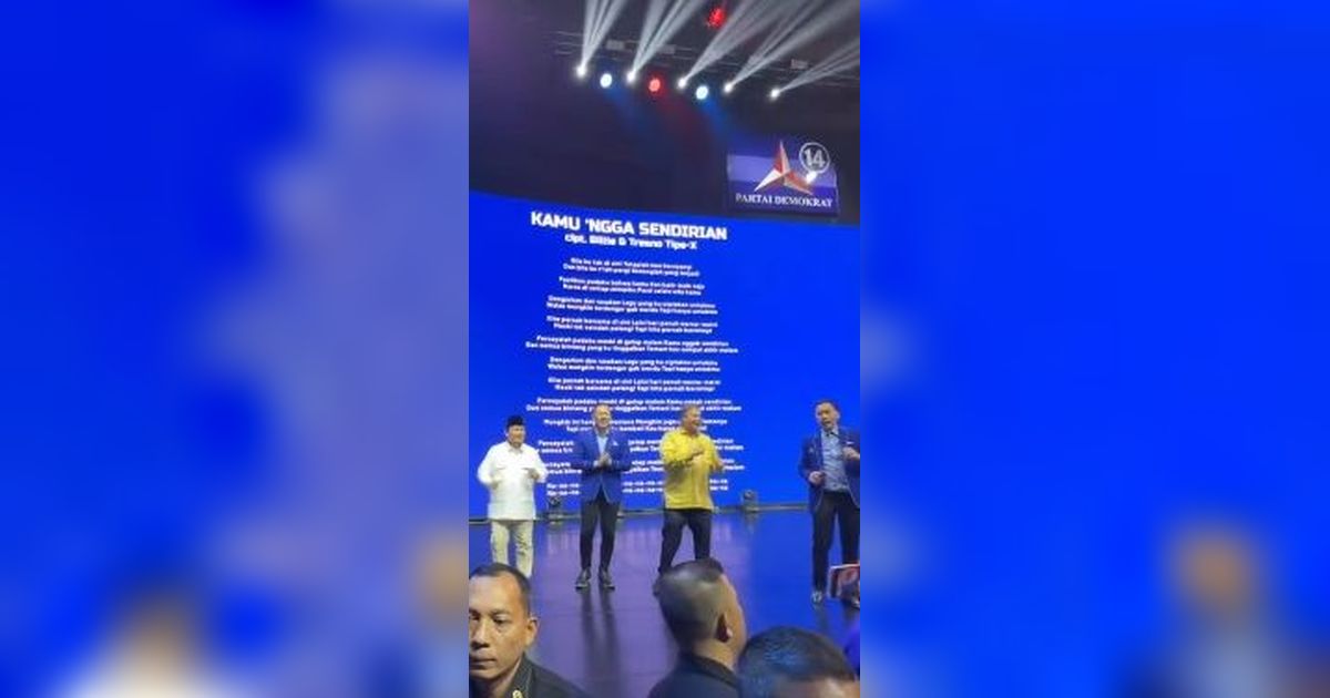 SBY Nyanyi, Prabowo dan AHY Asik Joget Bareng di Acara Rapimnas Demokrat