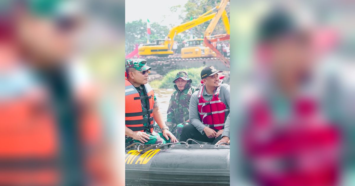 Bobby Nasution Dampingi Jenderal Dudung Mulai Normalisasi Sungai Deli