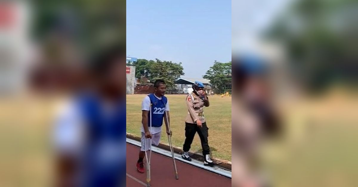 Perjuangan Aiptu Abdul Rosyid Polisi Disabilitas, Gigih Latihan Meski Pakai Tongkat 'Pejuang Perwira'