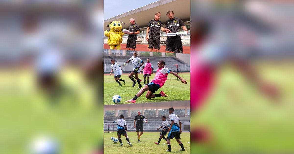 FOTO: Keseruan Siswa Papua Football Academy Ikuti Coaching Clinic Bareng 3 Legenda Borussia Dortmund