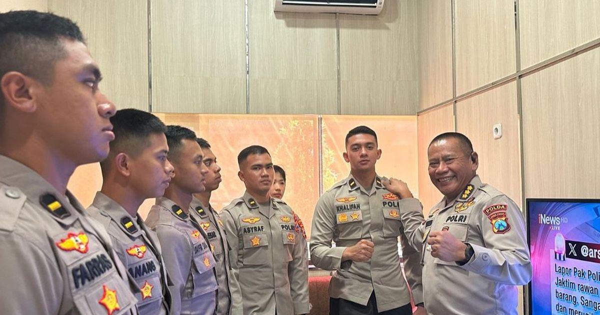 Ditugaskan di Polda Jatim, Potret Ipda Khalifah Nasif Bareng Perwira Brimob Suami Polwan Cantik