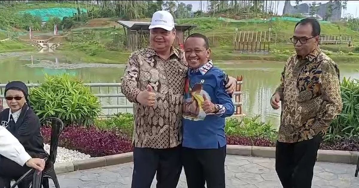 Akrab dan Berangkulan dengan Airlangga di IKN, Bahlil: Masuk Itu Barang