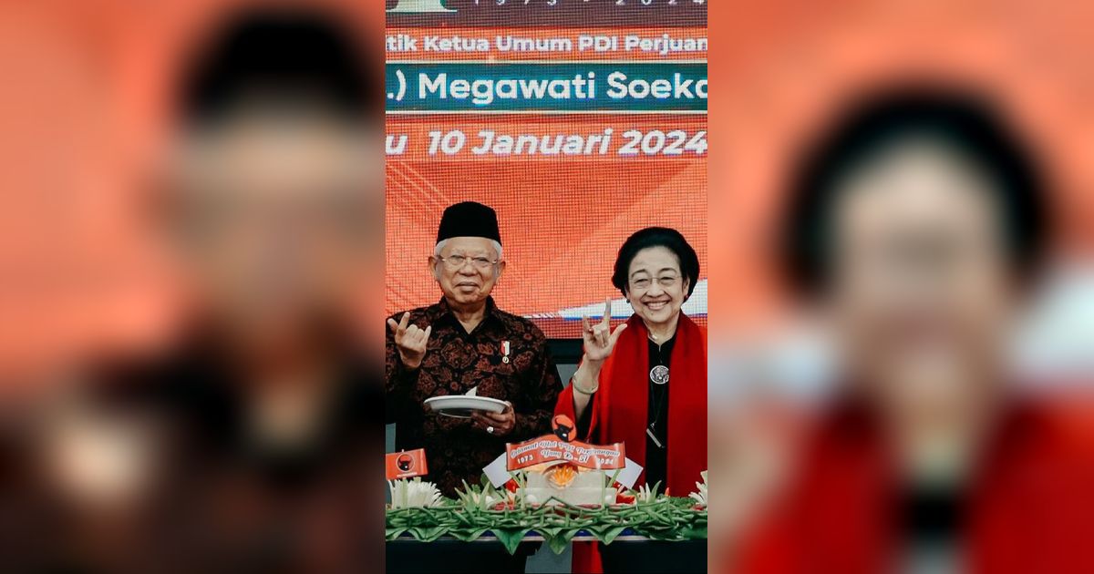 Salam Tiga Jari Ma'ruf Amin di HUT PDI Perjuangan Jadi Polemik, Istana Wapres Menjawab