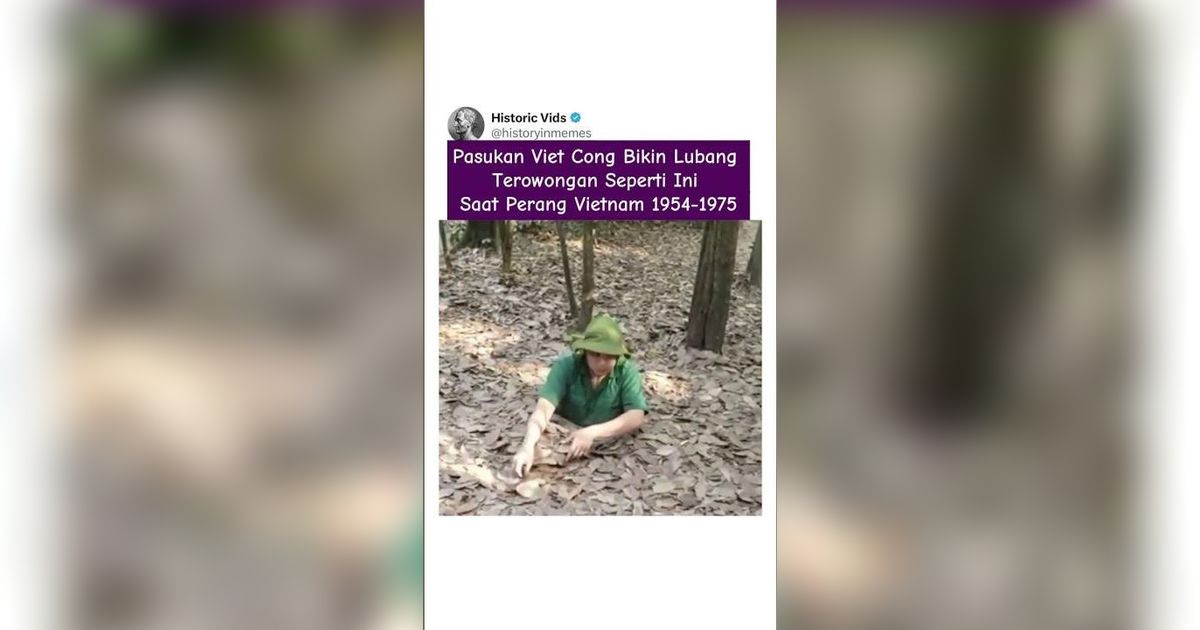 Pasukan Viet Cong Bikin Lubang Terowongan Seperti Ini Saat Perang Vietnam 1954-1975