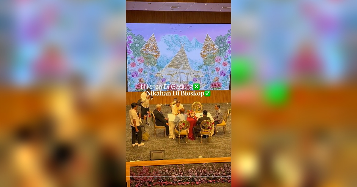 Antimainstream, Pasangan Ini Gelar Pernikahan Impian Bak di Gedung Bioskop