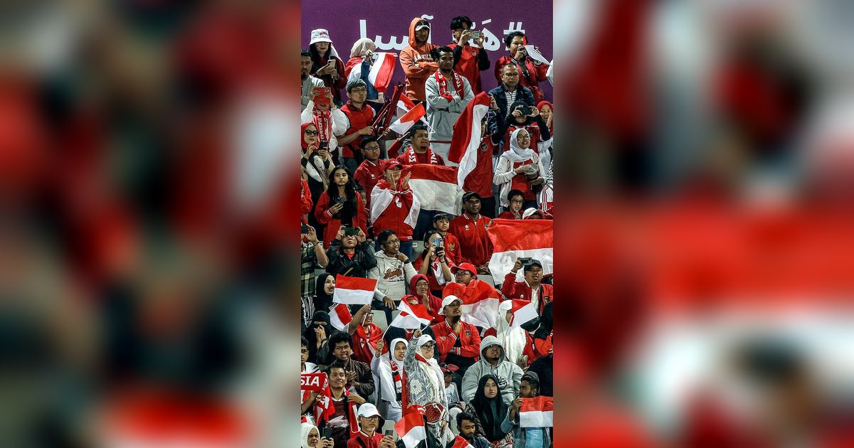 FOTO: Momen Suporter Diaspora Indonesia Penuhi Stadion Saat Pasukan Garuda Habisi Vietnam di Piala Asia 2023