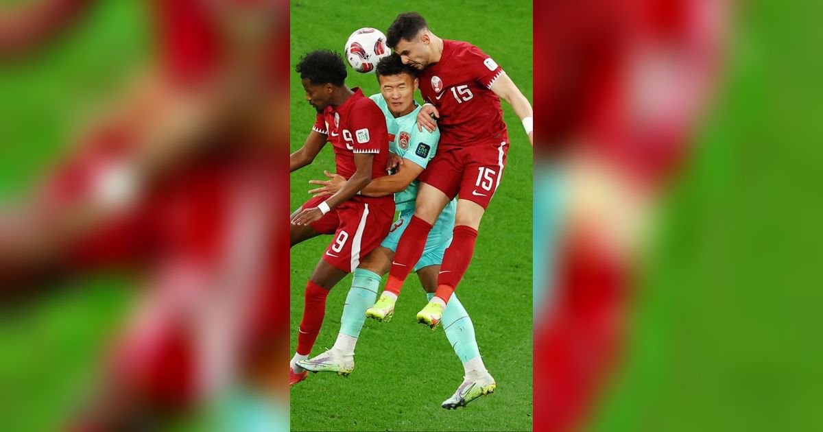 FOTO: Aksi Qatar Sapu Bersih Kemenangan Grup A hingga Tembus 16 Besar Usai Gencet China di Piala Asia 2023