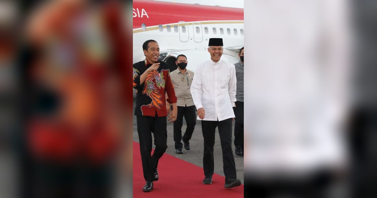 Warga Jateng Teriak Ganjar-Mahfud saat Sambut Presiden, Ganjar: Pendukung Sayang Pak Jokowi