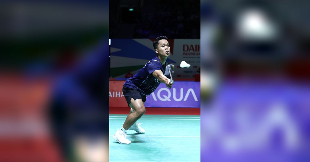 FOTO: Aksi Anthony Sinisuka Ginting Sukses Melaju ke Babak 16 Besar Indonesia Masters 2024 Usai Menjinakkan Kantaphon Wangcharoen