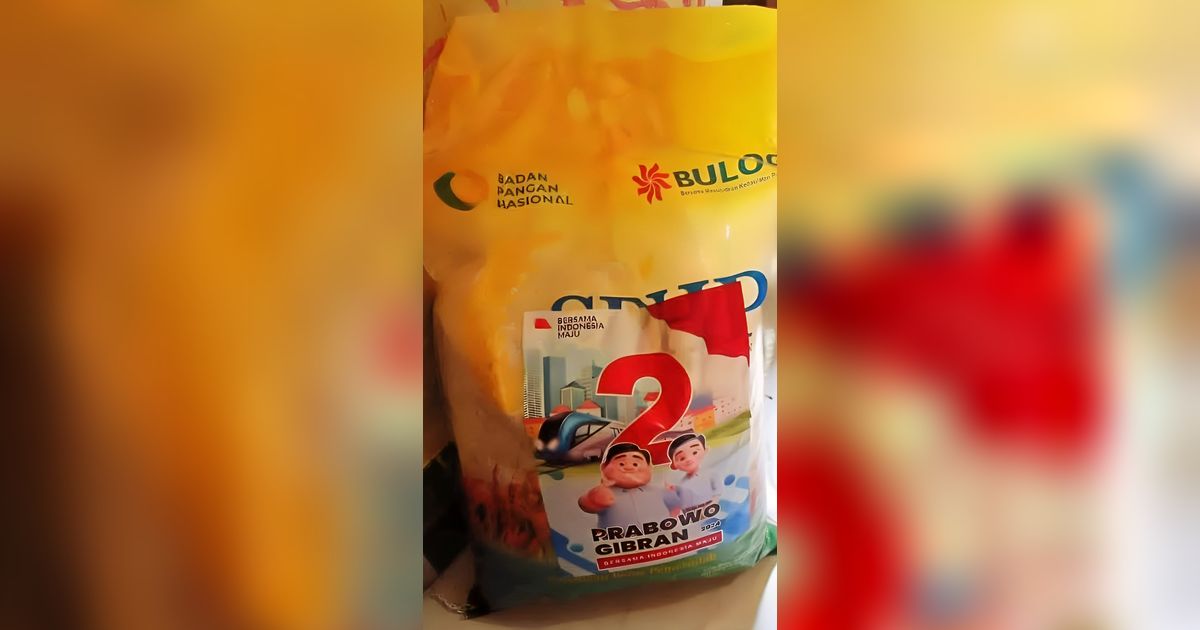 Heboh Beras Buat Stabilisasi Harga Ditempeli Stiker Prabowo-Gibran, Begini Penjelasan Bulog