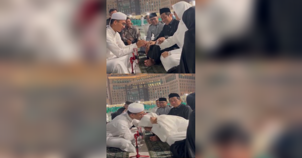 Viral Momen Akad Nikah di Tanah Suci, Sikap Malu-malu Kedua Mempelai Curi Perhatian