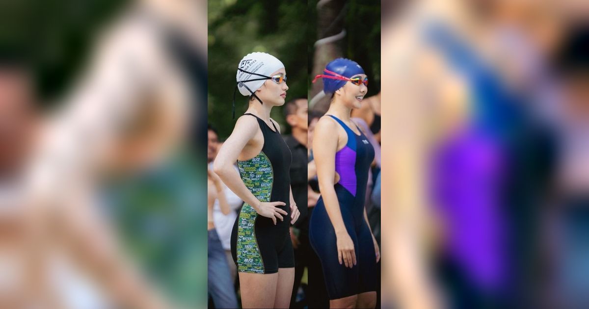 10 Adu Gaya Cinta Laura VS Gisella Anastasia Saat Lomba Renang, Pamer Tato di Punggung!