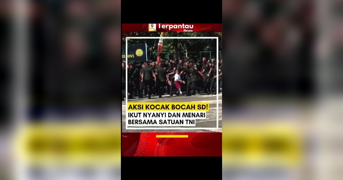 Prajurit TNI AD Lagi Yel-Yel, Bocah SD Langsung Lari Gabung Ikutan