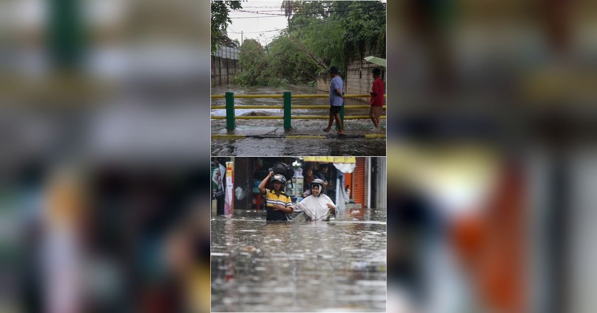 FOTO: Ngeri! Ini Penampakan Luapan Kali Mampang sampai Banjiri Kawasan Kemang Setinggi Pinggang Orang Dewasa