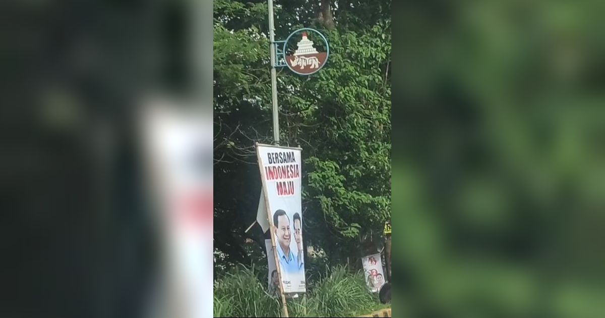 Jokowi Datang, Kota Serang 'Dibanjiri' Baliho Prabowo-Gibran Hingga Dipaku di Pohon
