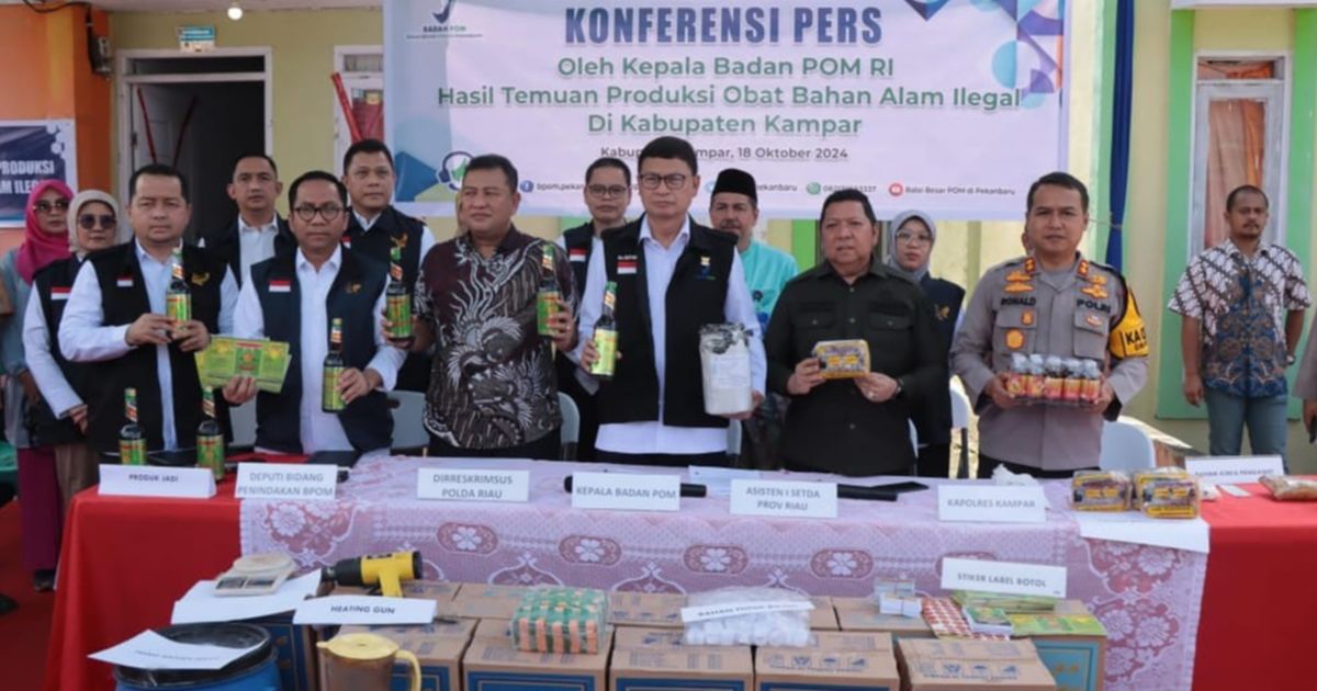 Polres Kampar & BPOM RI Bongkar Agen Pabrik Obat Berbahan Ilegal