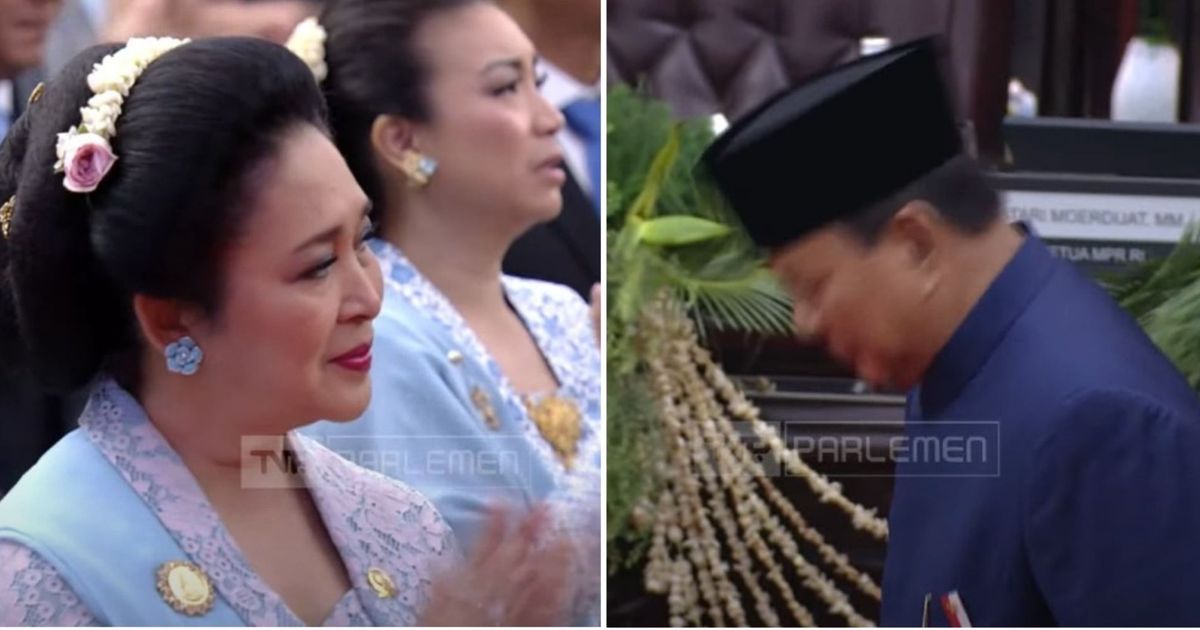 Tersenyum Manis dan Tepuk Tangan Titiek Soeharto saat Prabowo Subiato Beri Hormat Setelah Dilantik