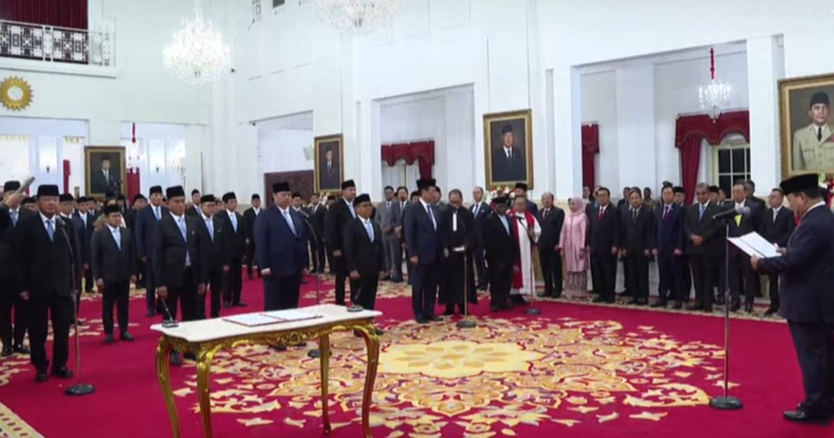 Prabowo Lantik Menteri Kabinet Merah Putih di Istana Negara