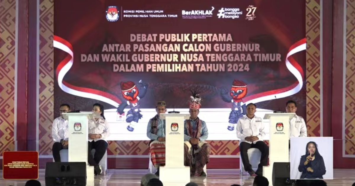 Debat Perdana Pilkada NTT: Ansy-Jane Tawarkan Progam NTT Menyala, Melki-Johni NTT Sehat dan Simon Andre NTT Siaga