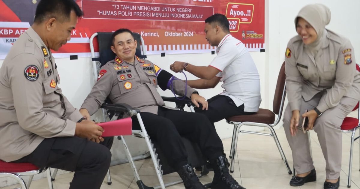 Peringati HUT Humas Polri, Polres Pelalawan Kumpulkan 41 Kantong saat Gelar Aksi Donor Darah